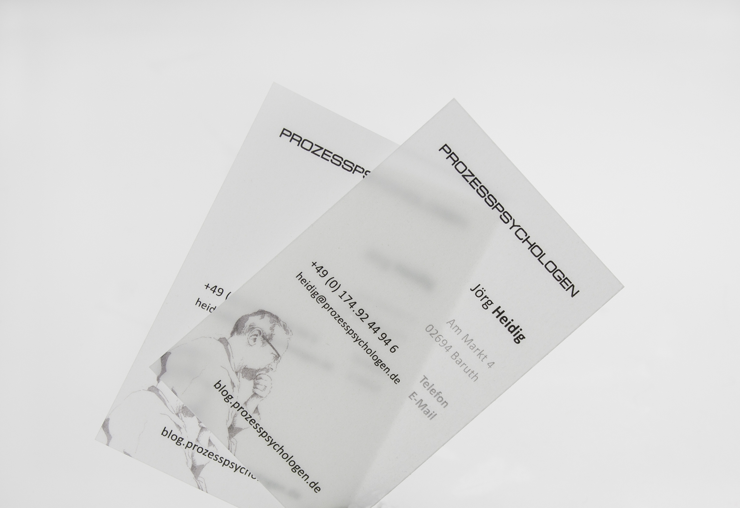 Elegante Visitenkarten auf Zanders medley clear Transparentpapier