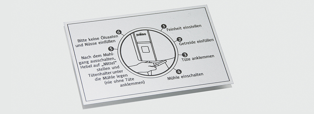 Maschinenaufkleber Haftpapier – Formate: Standard oder wunschgemäß?