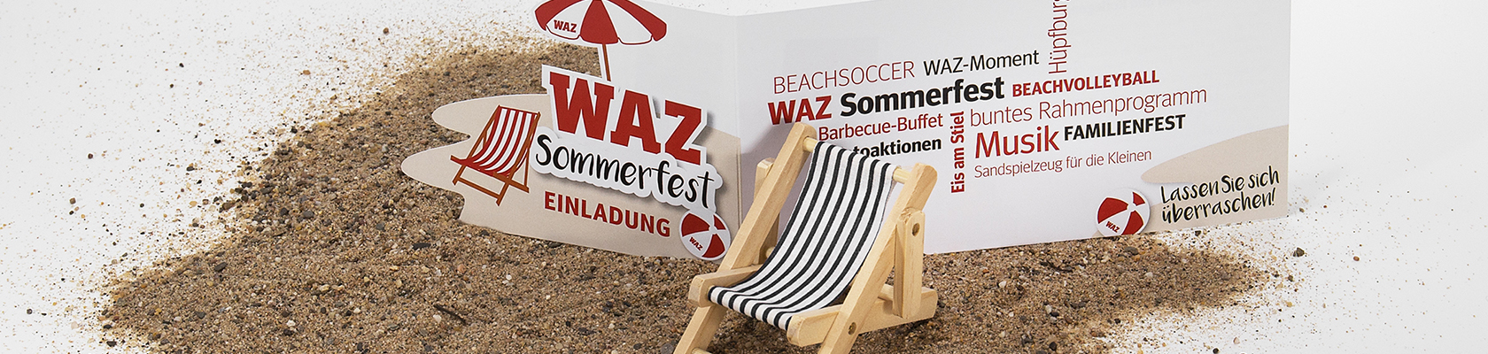 Formgestanzte Einladungskarte für ein Sommerfest