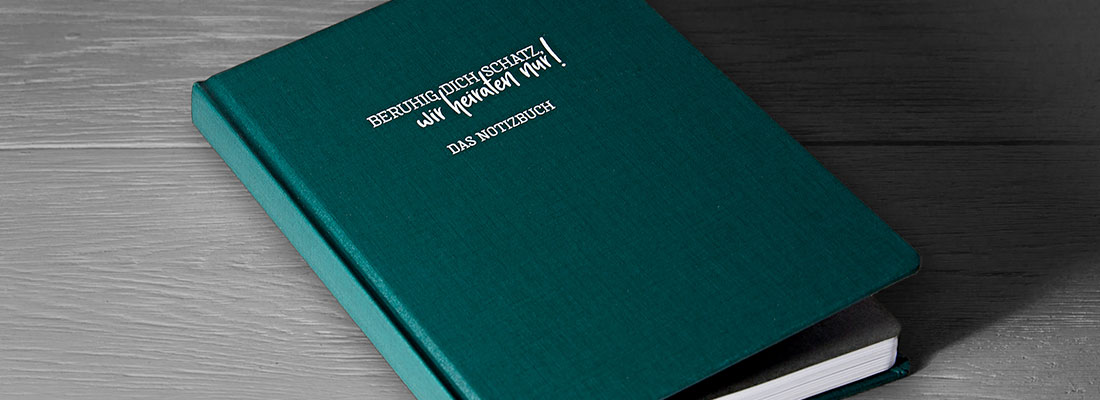 Notizbuch als Hardcover mit Vinyleinband