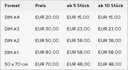 Tabelle und Preise